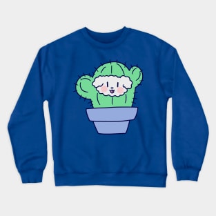 Fluffy Dog Face Cactus Crewneck Sweatshirt